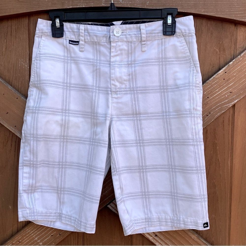Quicksilver Gray/Ivory Plaid Check Bermuda Shorts. Size 28. VGUC! - Picture 1 of 7